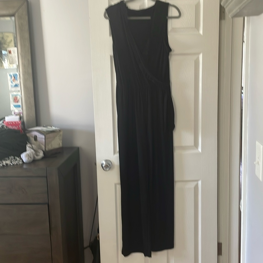 Black sleeveless pant jumpsuit